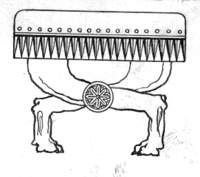 Dessin ancien représentant une chaise curule romaine à piétement en X