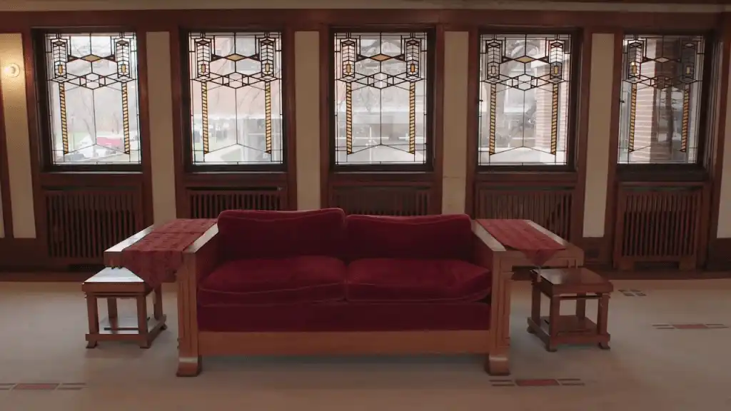 Salon aux espaces ouverts de la Robie House