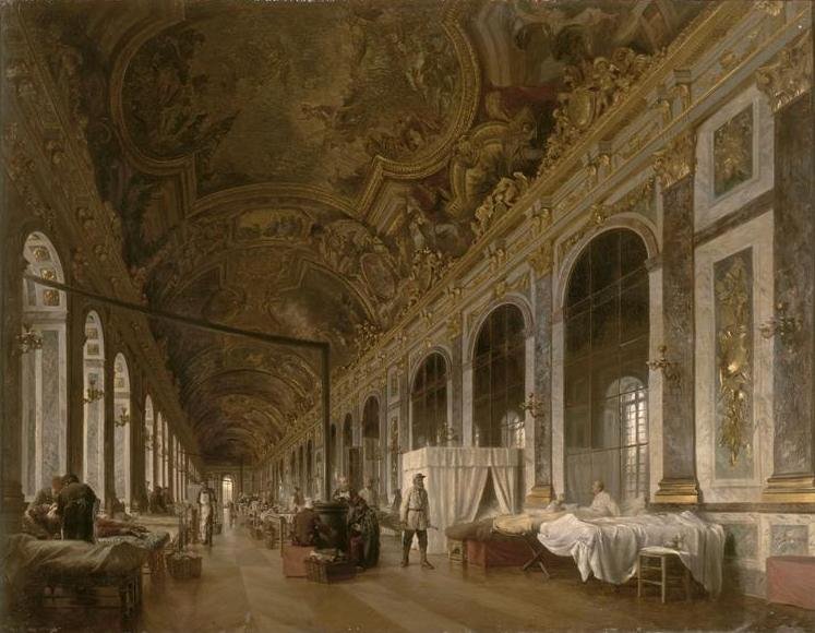 Galerie des Glaces transformée en hôpital militaire en 1870