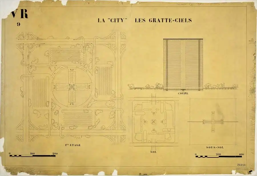 Organisation des immeubles et des voies de circulation de la Ville radieuse
