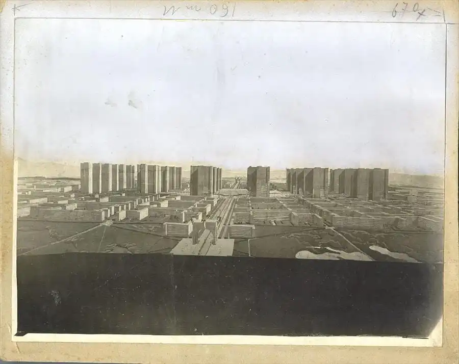 Organisation des tours, des voies et des espaces verts de la Ville contemporaine
